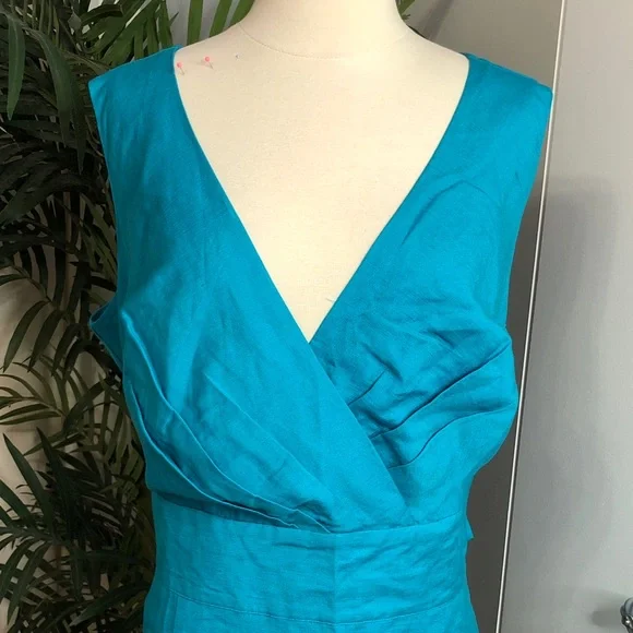 Jessica London Teal V-Neck Sheath Dress size 18 - Picture 4 of 13